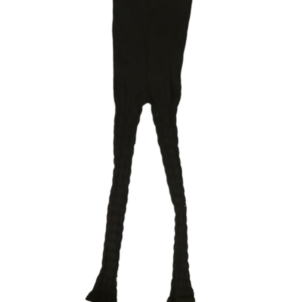 Footless Black Striped Tights - Picture 3 of 3